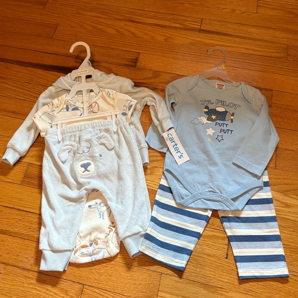 Carter's Blue Dog and Fisher Price Pilot Outfit Set
